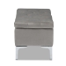 Baxton Studio Mabel Modern and Contemporary Transitional Grey Velvet Fabric Upholstered Silver Finished Storage Ottoman - WS-20093-Grey Velvet/Silver-Otto
