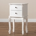 Baxton Studio Sophia Classic and Traditional French White Finished Wood 2-Drawer End Table - HL7A-A110-2 DW ET