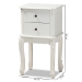 Baxton Studio Sophia Classic and Traditional French White Finished Wood 2-Drawer End Table - HL7A-A110-2 DW ET
