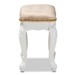 Baxton Studio Isabella Classic and Traditional French Beige Velvet Fabric Upholstered and White Finished Wood Ottoman Stool - HL7B-A026-Stool
