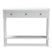 Baxton Studio Calvin Classic and Traditional French Farmhouse White Finished Wood 3-Drawer Entryway Console Table - WERPL-02-White-Console