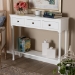 Baxton Studio Calvin Classic and Traditional French Farmhouse White Finished Wood 3-Drawer Entryway Console Table - WERPL-02-White-Console