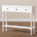 Baxton Studio Calvin Classic and Traditional French Farmhouse White Finished Wood 3-Drawer Entryway Console Table - WERPL-02-White-Console