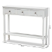 Baxton Studio Calvin Classic and Traditional French Farmhouse White Finished Wood 3-Drawer Entryway Console Table - WERPL-02-White-Console