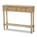 Baxton Studio Calvin Classic and Traditional French Farmhouse Oak Brown Finished Wood 3-Drawer Entryway Console Table