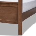 Baxton Studio Natasha Modern and Contemporary Grey Fabric Upholstered and Walnut Brown Finished Wood King Size Platform Canopy Bed - MG0021-Gray/Walnut-King