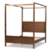 Baxton Studio Veronica Modern and Contemporary Walnut Brown Finished Wood King Size Platform Canopy Bed