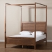Baxton Studio Veronica Modern and Contemporary Walnut Brown Finished Wood King Size Platform Canopy Bed - MG0021-1-Walnut-King