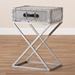 Baxton Studio William Modern French Industrial Silver Metal 1-Drawer End Table - JY1955-ET