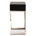 Baxton Studio Patricia Modern and Contemporary Black Finished Wood and Powder Coated Brass Effect Metal 1-Drawer End Table - JY1956-ET