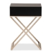 Baxton Studio Patricia Modern and Contemporary Black Finished Wood and Powder Coated Brass Effect Metal 1-Drawer End Table - JY1956-ET