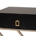 Baxton Studio Patricia Modern and Contemporary Black Finished Wood and Powder Coated Brass Effect Metal 1-Drawer End Table - JY1956-ET