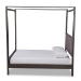Baxton Studio Natasha Modern and Contemporary Grey Fabric Upholstered and Dark Grey Oak Finished Wood King Size Platform Canopy Bed - MG0021-2-Gray/Green Gray-King