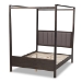 Baxton Studio Natasha Modern and Contemporary Grey Fabric Upholstered and Dark Grey Oak Finished Wood King Size Platform Canopy Bed - MG0021-2-Gray/Green Gray-King