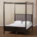 Baxton Studio Natasha Modern and Contemporary Grey Fabric Upholstered and Dark Grey Oak Finished Wood King Size Platform Canopy Bed - MG0021-2-Gray/Green Gray-King