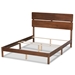 Baxton Studio Anthony Modern and Contemporary Walnut Brown Finished Wood Queen Size Panel Bed - MG0024-Walnut-Queen