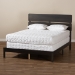 Baxton Studio Anthony Modern and Contemporary Dark Grey Oak Finished Wood Queen Size Panel Bed - MG0024-Green Gray-Queen