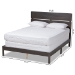 Baxton Studio Anthony Modern and Contemporary Dark Grey Oak Finished Wood Queen Size Panel Bed - MG0024-Green Gray-Queen