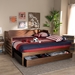 Baxton Studio Jameson Modern and Transitional Walnut Brown Finished Expandable Twin Size to King Size Daybed with Storage Drawer - MG0033-1-Walnut-Daybed