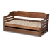 Baxton Studio Jameson Modern and Transitional Walnut Brown Finished Expandable Twin Size to King Size Daybed with Storage Drawer - MG0033-1-Walnut-Daybed