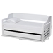 Baxton Studio Jameson Modern and Transitional White Finished Expandable Twin Size to King Size Daybed with Storage Drawer - MG0033-1-White-Daybed