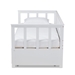 Baxton Studio Kendra Modern and Contemporary White Finished Expandable Twin Size to King Size Daybed with Storage Drawers - MG0035-White-3DW-Daybed