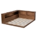 Baxton Studio Erie Modern Rustic and Transitional Walnut Brown Finished Wood Queen Size Platform Storage Bed with Built-In Outlet - MG0031-Walnut-Queen