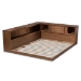 Baxton Studio Erie Modern Rustic and Transitional Walnut Brown Finished Wood Queen Size Platform Storage Bed with Built-In Outlet - MG0031-Walnut-Queen
