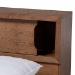 Baxton Studio Erie Modern Rustic and Transitional Walnut Brown Finished Wood Queen Size Platform Storage Bed with Built-In Outlet - MG0031-Walnut-Queen