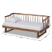 Baxton Studio Muriel Modern and Transitional Walnut Brown Finished Wood Expandable Twin Size to King Size Spindle Daybed - MG0037-Walnut-Daybed