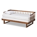 Baxton Studio Muriel Modern and Transitional Walnut Brown Finished Wood Expandable Twin Size to King Size Spindle Daybed - MG0037-Walnut-Daybed