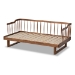 Baxton Studio Muriel Modern and Transitional Walnut Brown Finished Wood Expandable Twin Size to King Size Spindle Daybed - MG0037-Walnut-Daybed