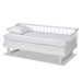 Baxton Studio Muriel Modern and Transitional White Finished Wood Expandable Twin Size to King Size Spindle Daybed - MG0037-White-Daybed