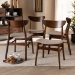 Baxton Studio Parlin Mid-Century Modern Transitional Light Beige Fabric Upholstered and Walnut Brown Finished Wood 4-Piece Dining Chair Set - Parlin-Latte/Walnut-DC