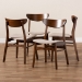 Baxton Studio Parlin Mid-Century Modern Transitional Light Beige Fabric Upholstered and Walnut Brown Finished Wood 4-Piece Dining Chair Set - Parlin-Latte/Walnut-DC