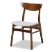 Baxton Studio Orion Mid-Century Modern Transitional Light Grey Fabric Upholstered and Walnut Brown Finished Wood 5-Piece Dining Set - Parlin/Fiesta-Smoke/Walnut-5PC Dining Set