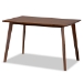 Baxton Studio Lois Mid-Century Modern Transitional Light Beige Fabric Upholstered and Walnut Brown Finished Wood 5-Piece Dining Set - Danica/Fiesta-Latte/Walnut-5PC Dining Set