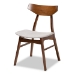 Baxton Studio Lois Mid-Century Modern Transitional Light Grey Fabric Upholstered and Walnut Brown Finished Wood 5-Piece Dining Set - Danica/Fiesta-Smoke/Walnut-5PC Dining Set