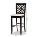 Baxton Studio Jason Modern and Contemporary Sand Fabric Upholstered and Espresso Brown Finished Wood 2-Piece Bar Stool Set - RH317B-Sand/Dark Brown-BS