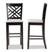 Baxton Studio Jason Modern and Contemporary Grey Fabric Upholstered and Espresso Brown Finished Wood 2-Piece Bar Stool Set - RH317B-Grey/Dark Brown-BS