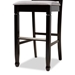 Baxton Studio Calista Modern and Contemporary Grey Fabric Upholstered and Espresso Brown Finished Wood 2-Piece Bar Stool Set - RH316B-Grey/Dark Brown-BS