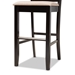 Baxton Studio Carson Modern and Contemporary Sand Fabric Upholstered and Espresso Brown Finished Wood 2-Piece Bar Stool Set - RH315B-Sand/Dark Brown-BS