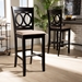 Baxton Studio Carson Modern and Contemporary Sand Fabric Upholstered and Espresso Brown Finished Wood 2-Piece Bar Stool Set - RH315B-Sand/Dark Brown-BS