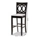 Baxton Studio Carson Modern and Contemporary Grey Fabric Upholstered and Espresso Brown Finished Wood 2-Piece Bar Stool Set - RH315B-Grey/Dark Brown-BS