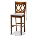 Baxton Studio Carson Modern and Contemporary Grey Fabric Upholstered and Walnut Brown Finished Wood 2-Piece Bar Stool Set - RH315B-Grey/Walnut-BS