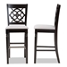 Baxton Studio Alexandra Modern and Contemporary Grey Fabric Upholstered and Espresso Brown Finished Wood 2-Piece Bar Stool Set - RH322B-Grey/Dark Brown-BS