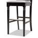 Baxton Studio Alexandra Modern and Contemporary Grey Fabric Upholstered and Espresso Brown Finished Wood 2-Piece Bar Stool Set - RH322B-Grey/Dark Brown-BS