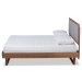 Baxton Studio Viviana Modern and Contemporary Light Grey Fabric Upholstered and Ash Walnut Finished Wood Full Size Platform Bed - Viviana-Light Grey/Ash Walnut-Full