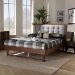 Baxton Studio Viviana Modern and Contemporary Light Grey Fabric Upholstered and Ash Walnut Finished Wood Full Size Platform Bed - Viviana-Light Grey/Ash Walnut-Full