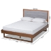 Baxton Studio Viviana Modern and Contemporary Light Grey Fabric Upholstered and Ash Walnut Finished Wood Full Size Platform Bed - Viviana-Light Grey/Ash Walnut-Full